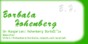 borbala hohenberg business card